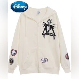 Nightmare Before Christmas Womens Full Zip Embroidered SM Hoodie Sweatshirt NEW